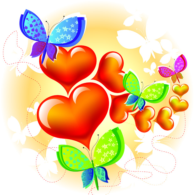 free vector Love Butterfly Vector Graphic Abstract Animals Background